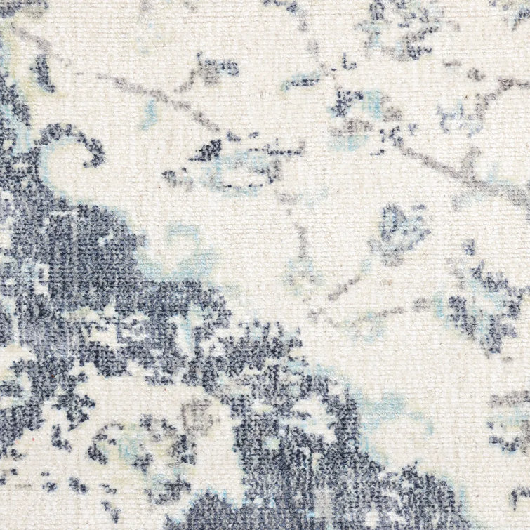 Ivory Floral Motif 8' x 10' Hand-Knotted Wool-Viscose Rug