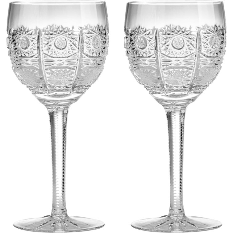 Baudilio 7oz Clear Crystal Wine Glass Set of 2