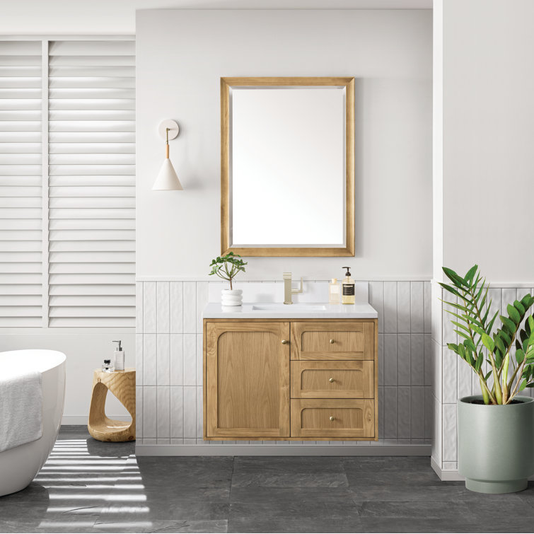 Laurent 36'' Light Natural Oak Single Vanity with Quartz Top