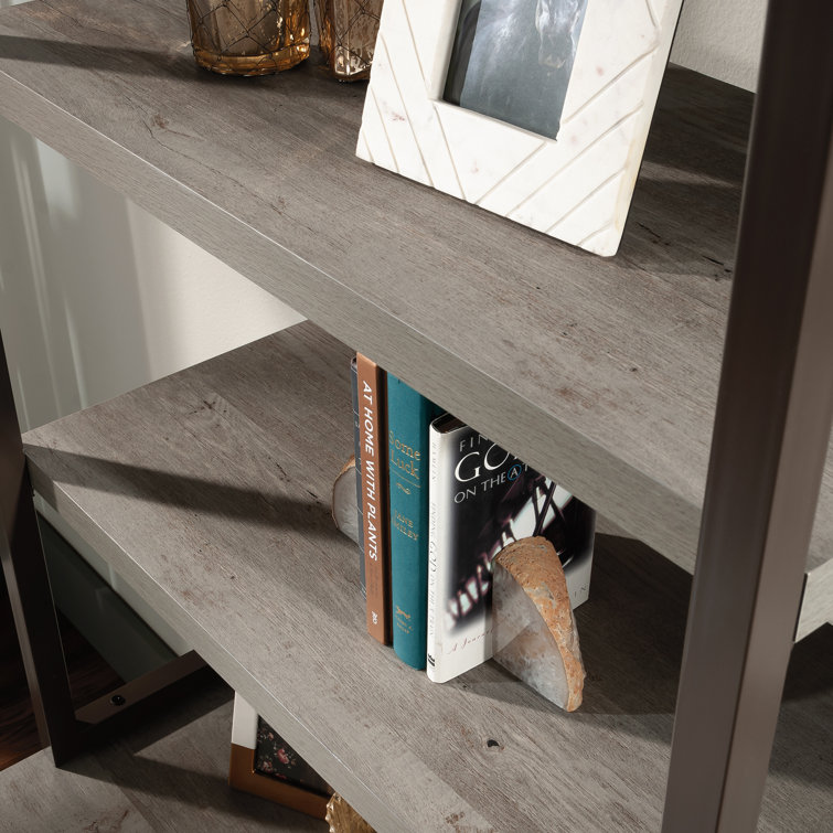 Gray Adjustable 2-Door Library Cabinet with Hutch