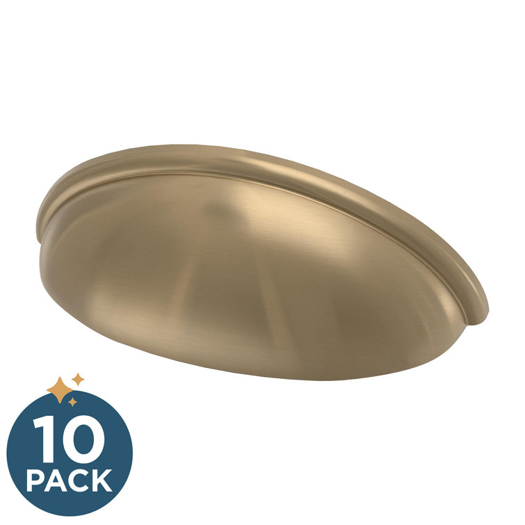 Brushed Gold 3" Cup Cabinet Pull with Mounting Hardware