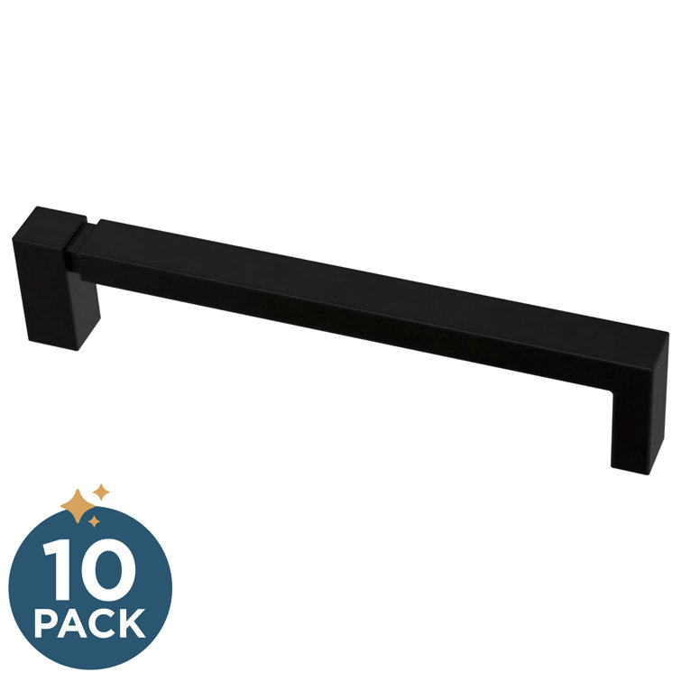 Matte Black Brass Bar Pulls with Mounting Hardware, 10-Pack