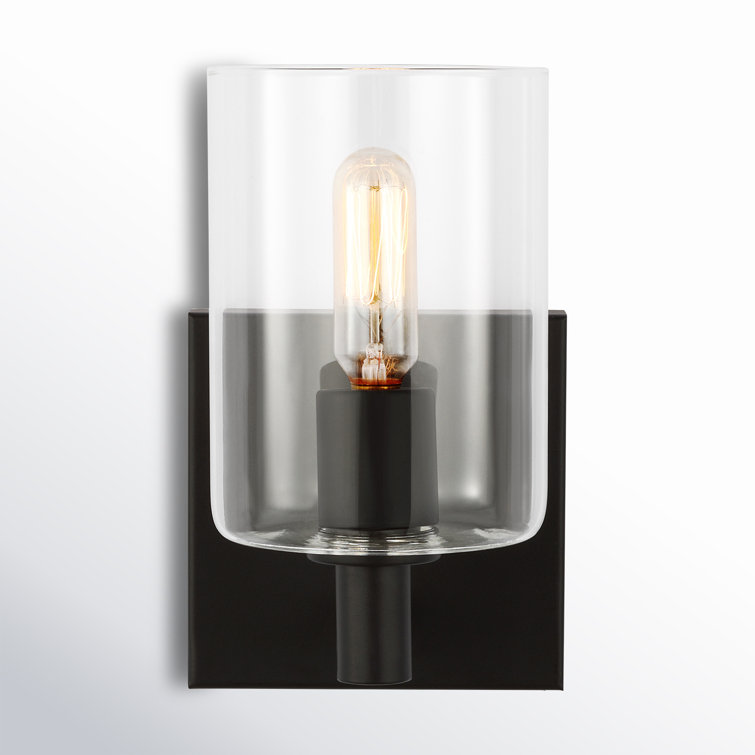 Fullton Midnight Black Cylinder Bath Sconce, 7.75 in
