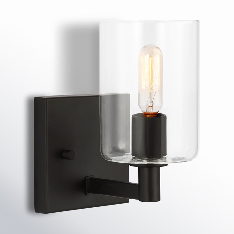Fullton Midnight Black Cylinder Bath Sconce, 7.75 in
