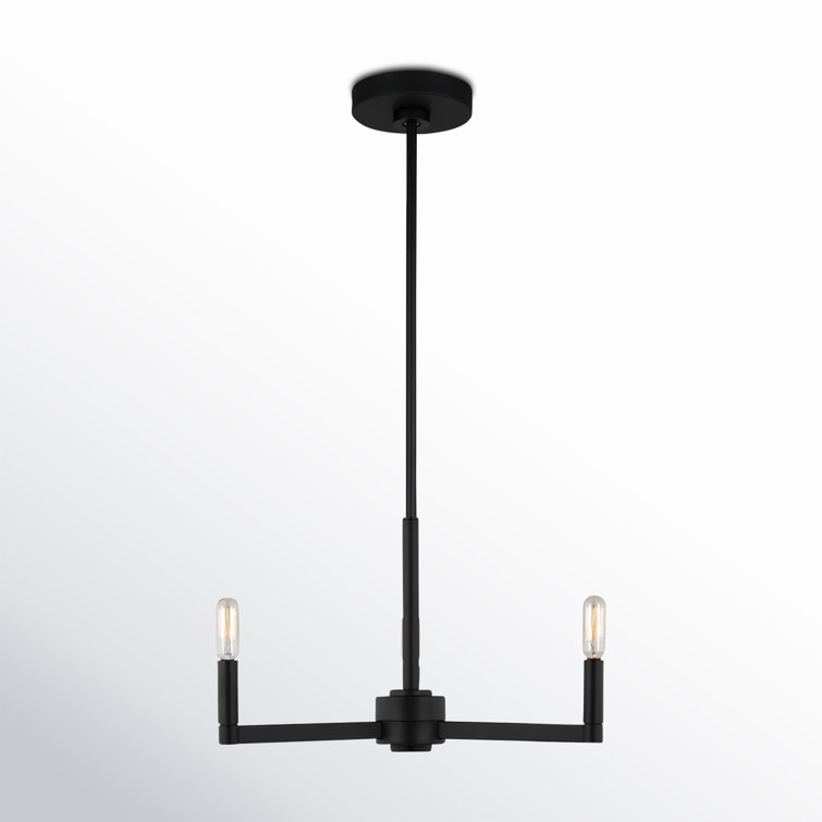 Midnight Black 3-Light Steel Candle Chandelier