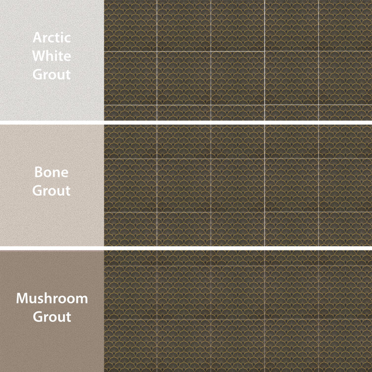 Manhattan Noir 12" x 12" Gold Motif Matte Porcelain Tile