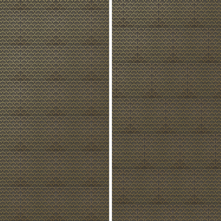 Manhattan Noir 12" x 12" Gold Motif Matte Porcelain Tile