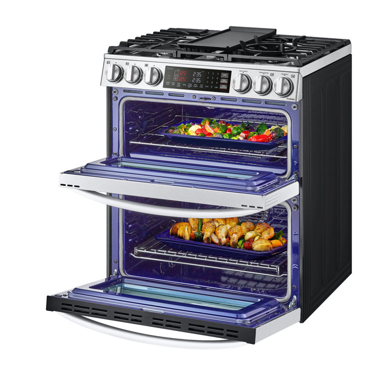 30 Inch Stainless Steel Smart Dual-Fuel Double Oven Range