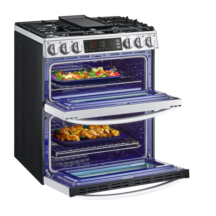 30 Inch Stainless Steel Smart Dual-Fuel Double Oven Range