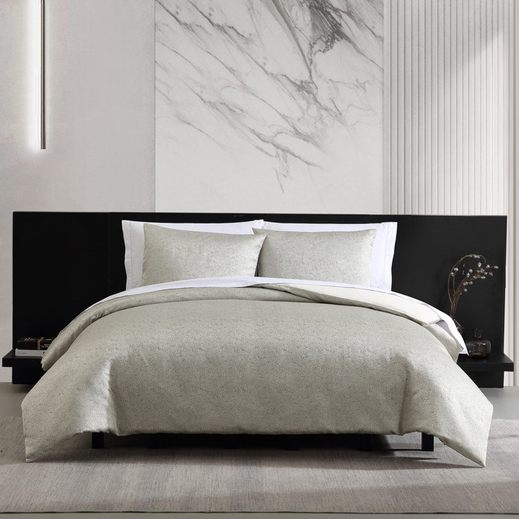 Gray Organic Cotton Queen Comforter Set with Reversible Design