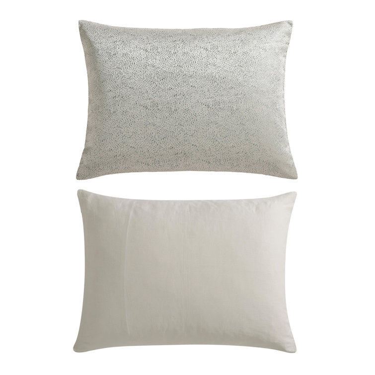 Gray Organic Cotton Queen Comforter Set with Reversible Design