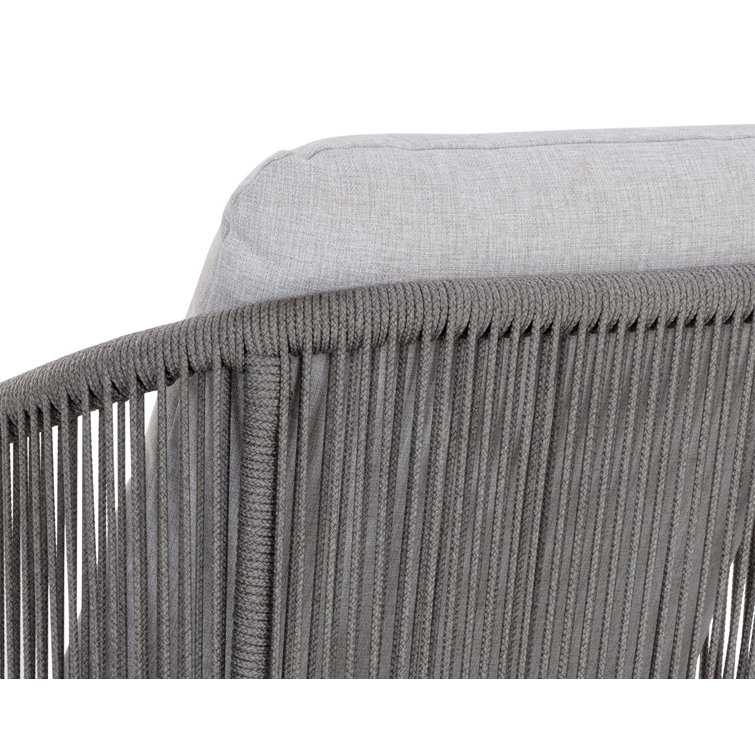 Gracebay Light Grey Aluminum Outdoor Dining Armchair