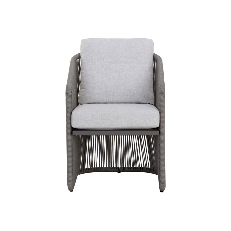 Gracebay Light Grey Aluminum Outdoor Dining Armchair