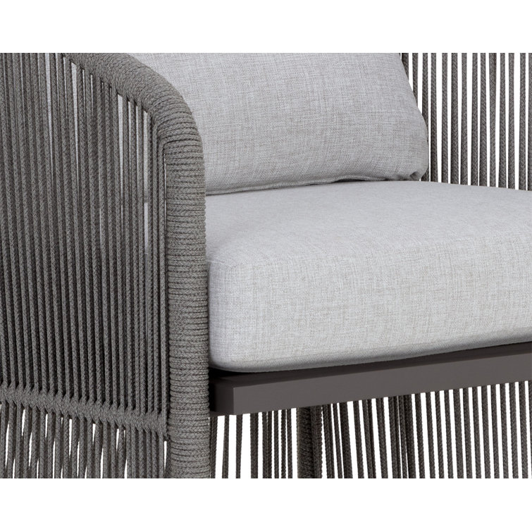 Gracebay Light Grey Aluminum Outdoor Dining Armchair
