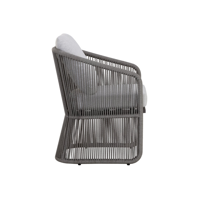 Gracebay Light Grey Aluminum Outdoor Dining Armchair