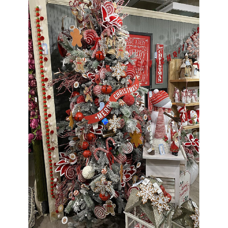 Set of 6 Red Metal Hanging Bell Ornaments