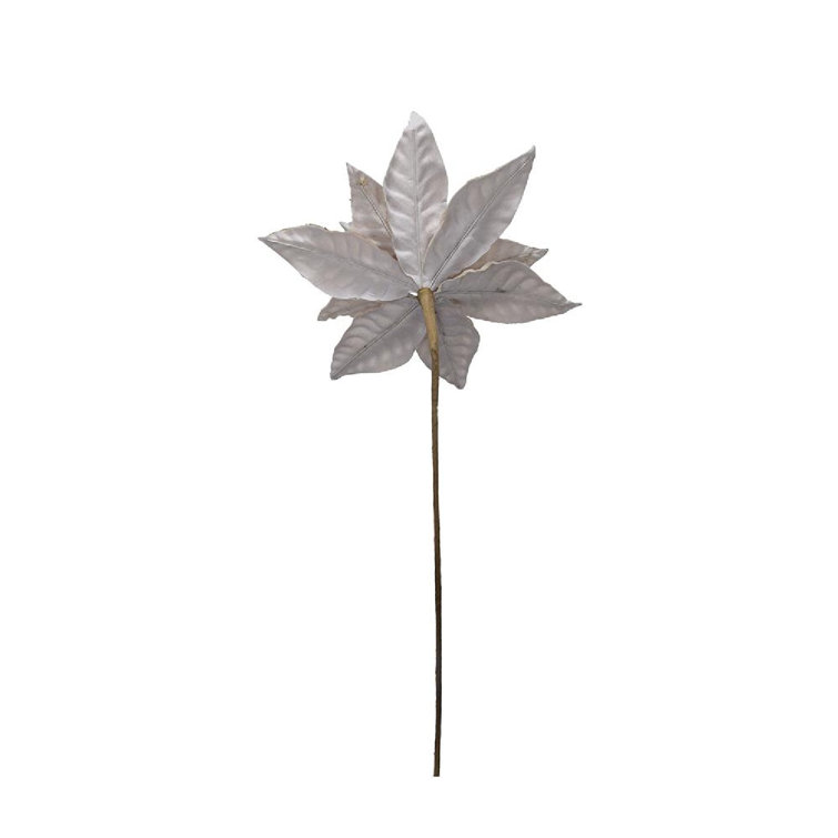 Champagne Polyester Poinsettia Stems Set of 12