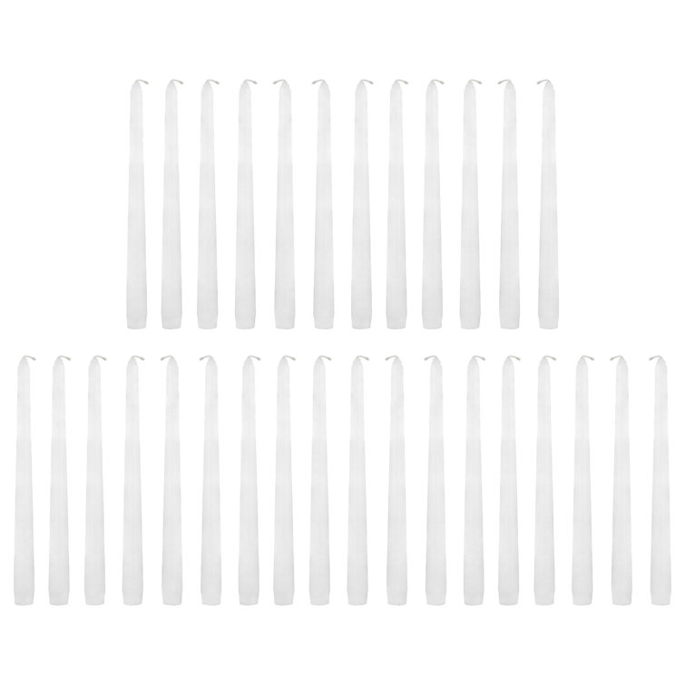 White 9.8" Soy Wax Scented Taper Candles - Set of 30