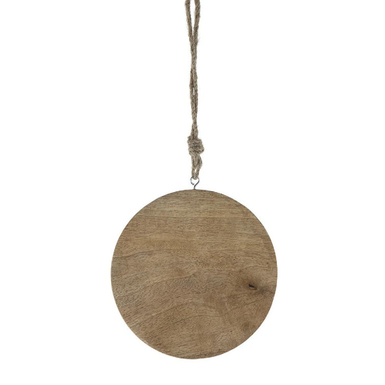 Set of 12 Brown Mango Wood Snowflake Hanging Ornaments