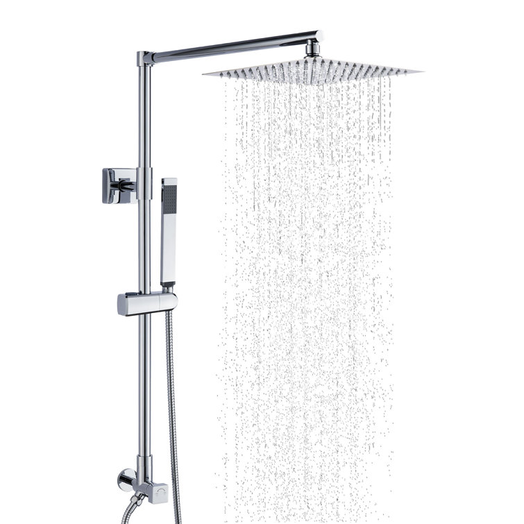 Polaris Lux 10" Chrome Square Rainfall Shower System with Handheld