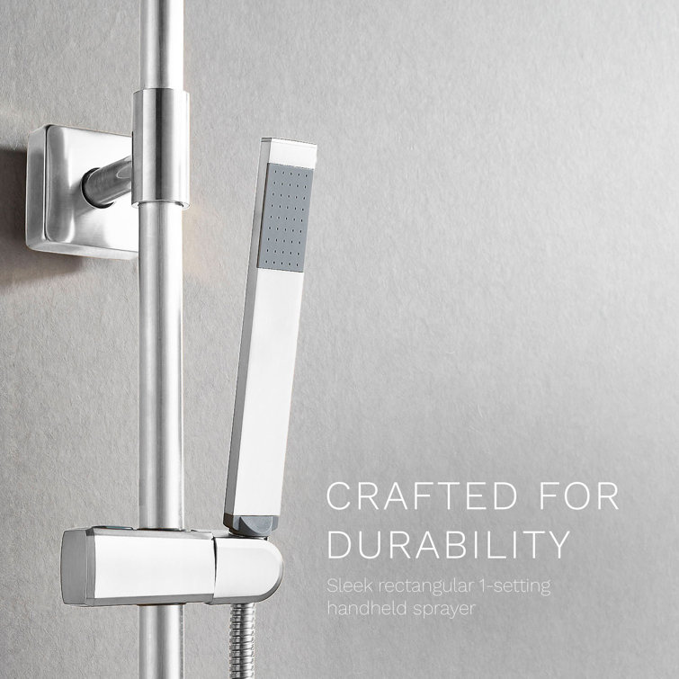 Polaris Lux 10" Chrome Square Rainfall Shower System with Handheld
