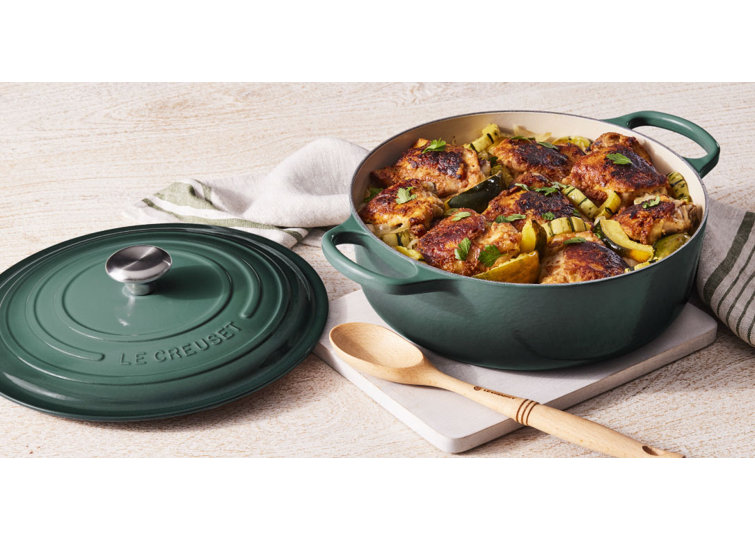 Marseille Blue Enameled Cast Iron Round Dutch Oven, 6.75 Qt