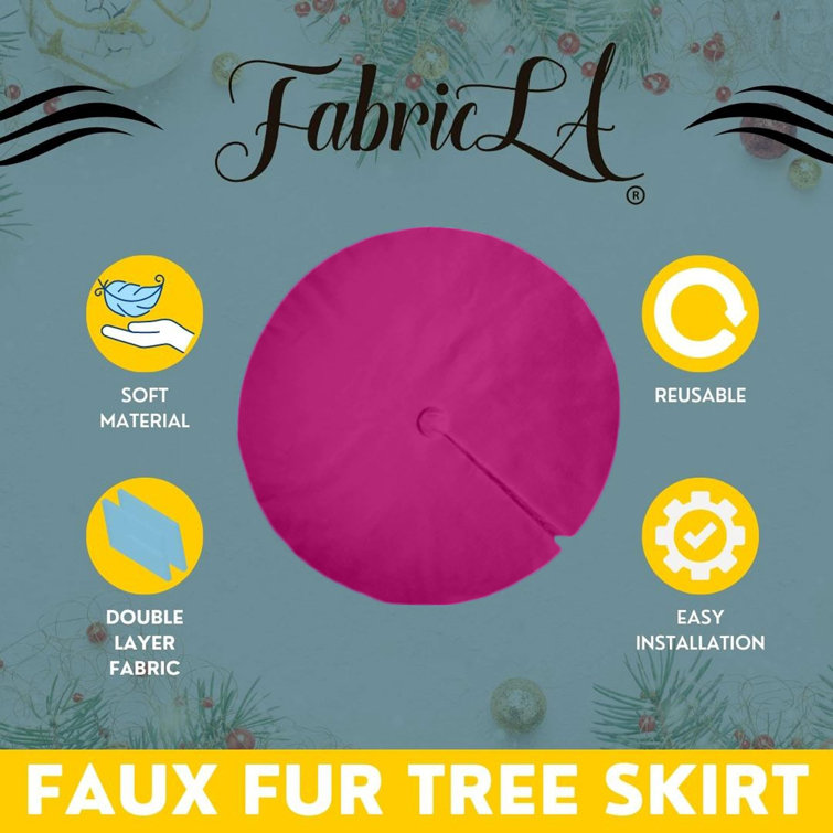 Fuchsia Faux Fur 60" Christmas Tree Skirt