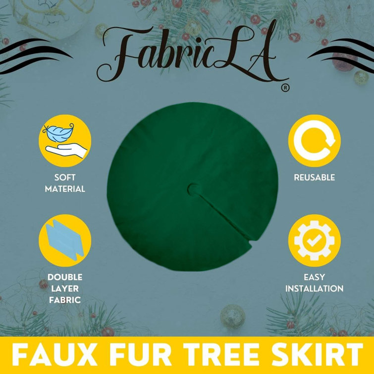 Kelly Green Faux Fur 36" Christmas Tree Skirt