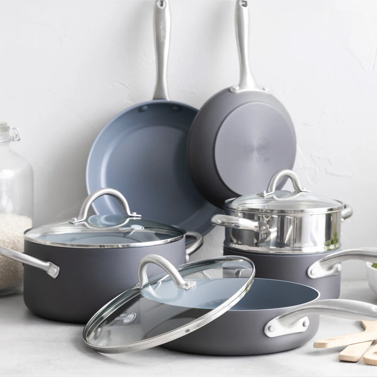 GreenPan Lima Black Aluminum Nonstick 12-Piece Cookware Set
