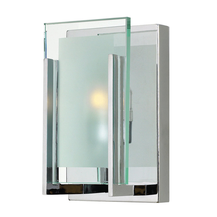 Sleek Minimalist Brushed Nickel 1-Light Outdoor Sconce