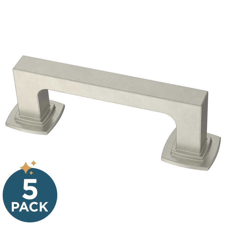Brushed Nickel 3" Center Bar Pull with Installation Hardware