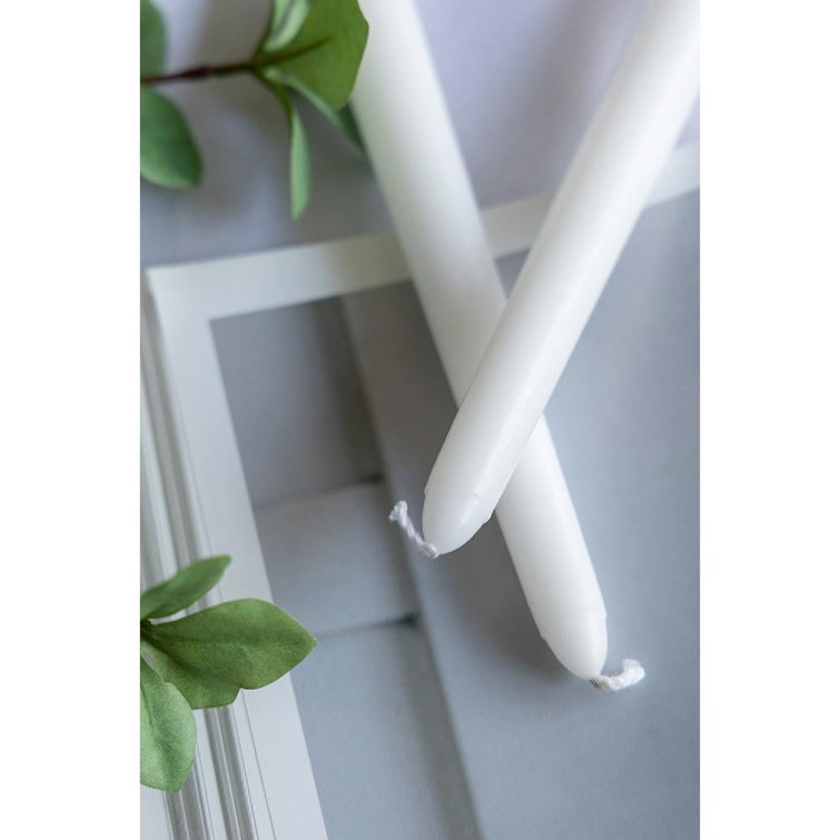 White 9.8" Soy Wax Scented Taper Candles - Set of 30