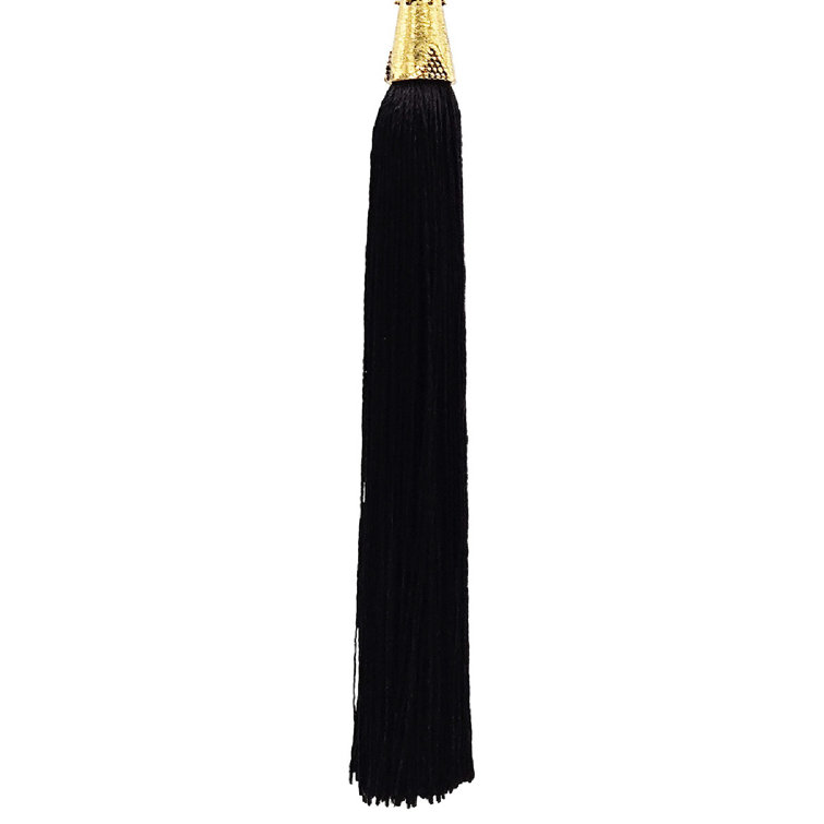 12" Red Acrylic Bead Ornaments with Black Rayon Tassels, Set of 6