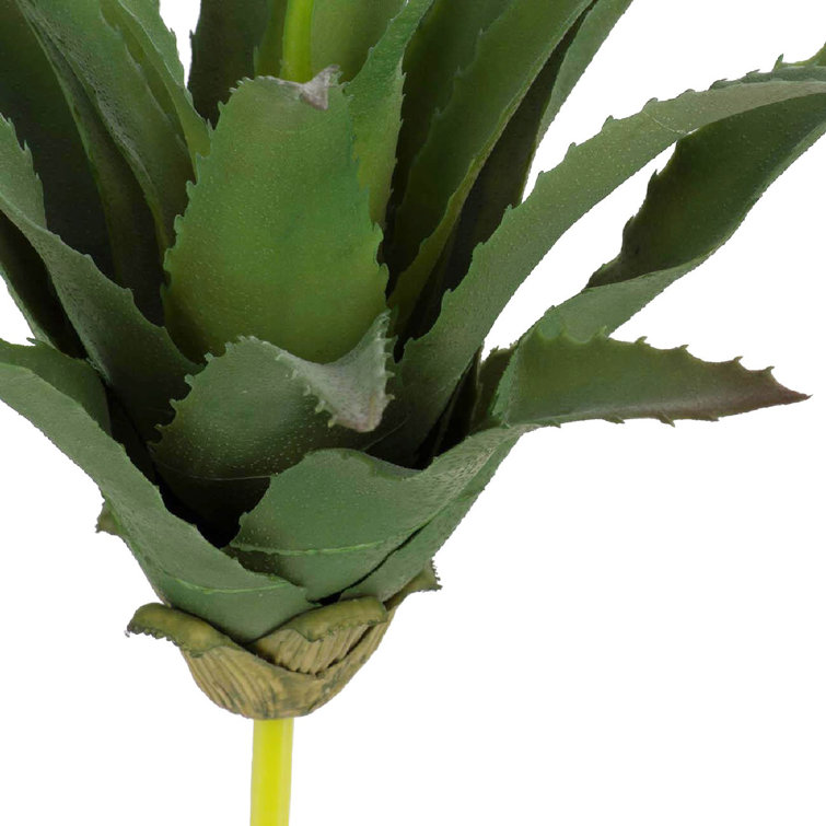 Set of 6 Green Faux Aloe Tabletop Topiary Stems