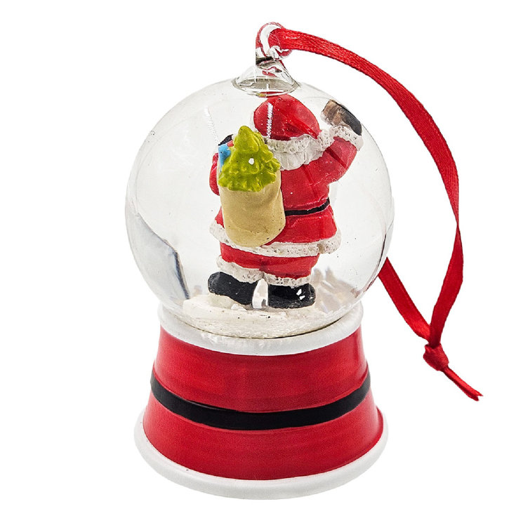 Set of 6 Red Resin and Glass Snowman Water Globes