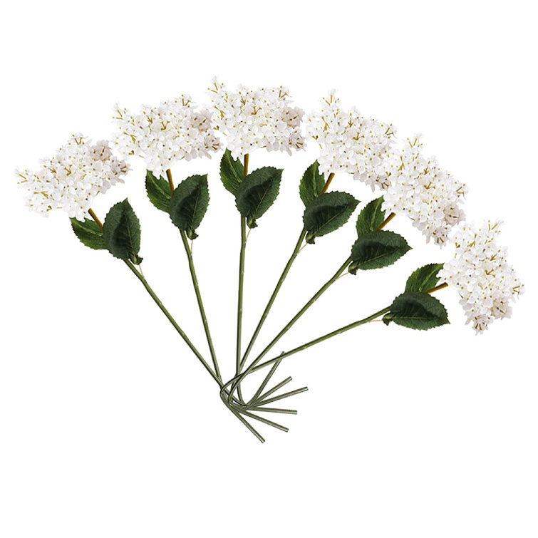 White Faux Hydrangea Tabletop Topiary Set