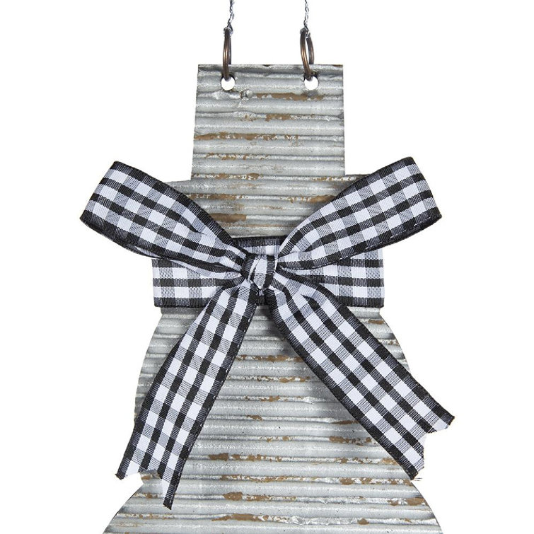 Set of 12 Distressed Gray and White Wooden Snowman Ornaments