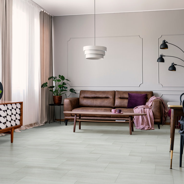 White Ocean Large Format Waterproof Vinyl Tile Flooring