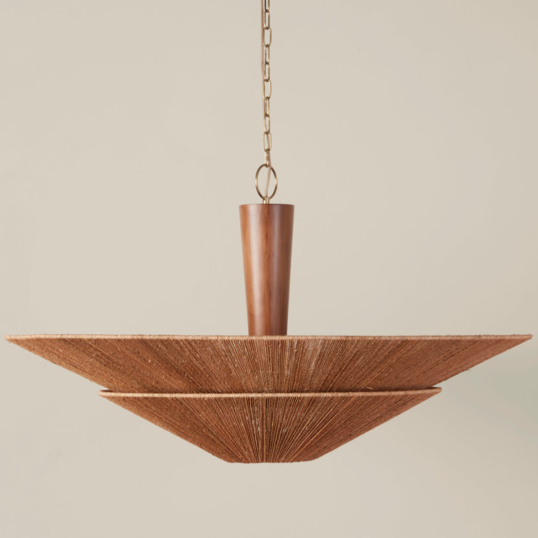 Natural Jute and Brass 46" Pendant Light
