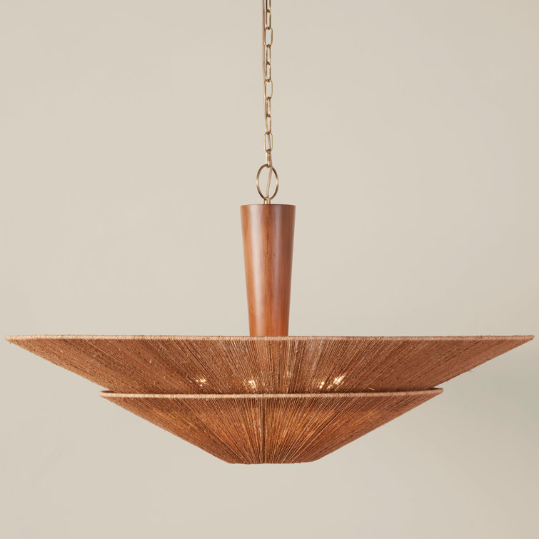 Natural Jute and Brass 46" Pendant Light