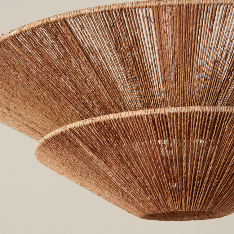 Natural Jute and Brass 28" Pendant Light
