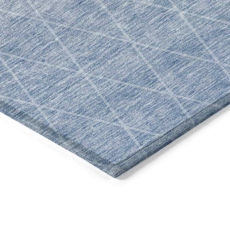 Addison Blue Ombre Trellis 3' x 5' Synthetic Washable Rug