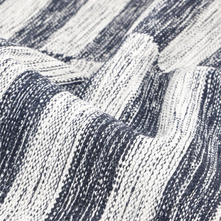 Louella Black and White Wool 10' x 14' Flat Woven Area Rug