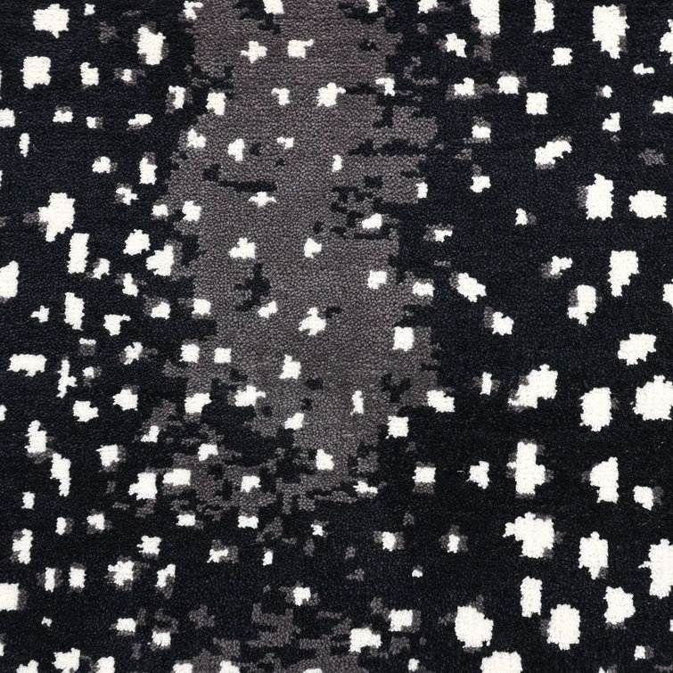 Handmade Black and Gray Wool 9' x 12' Area Rug