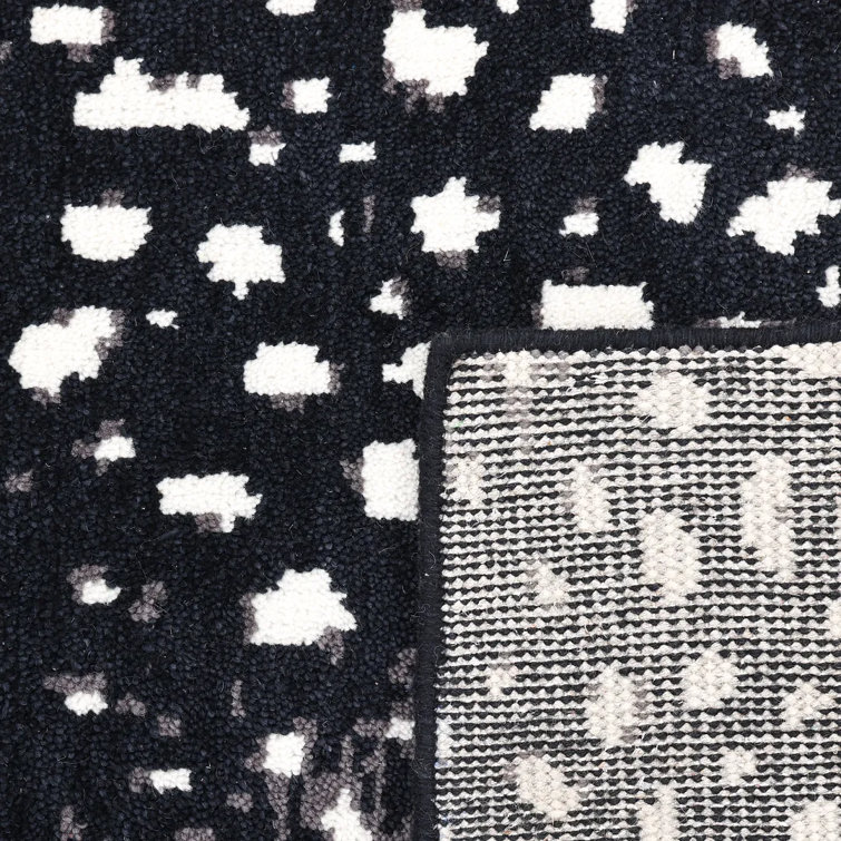 Handmade Black and Gray Wool 9' x 12' Area Rug