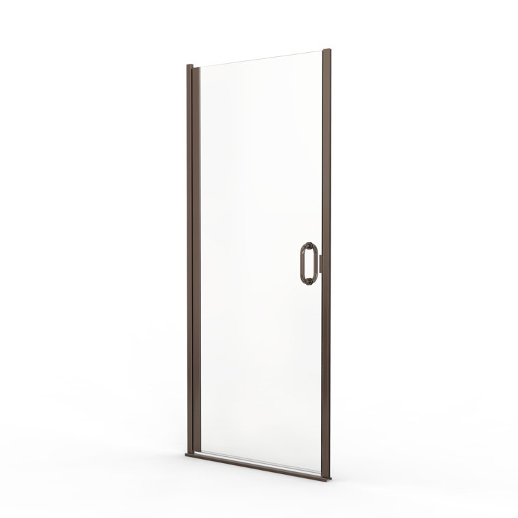 Infinity Oil Rubbed Bronze Semi-Frameless Hinged Shower Door with Clear Glass