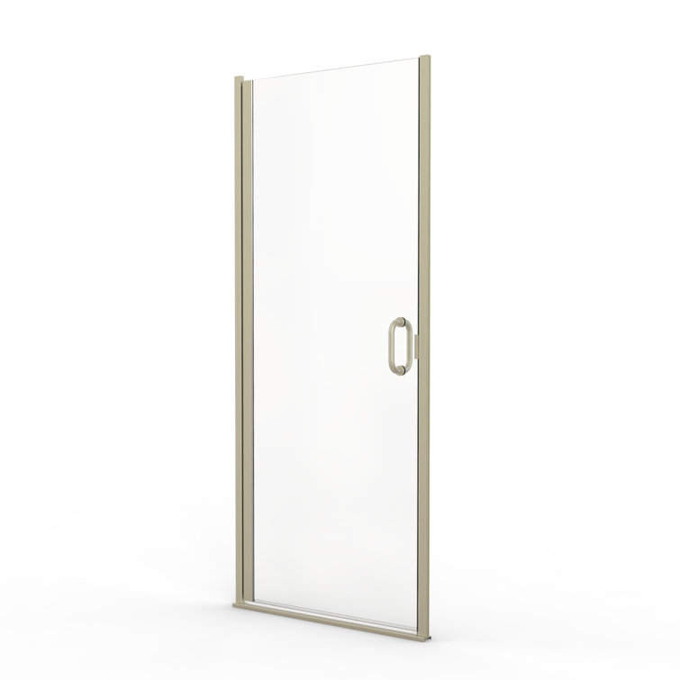 Infinity Brushed Nickel Semi-Frameless Hinged Shower Door