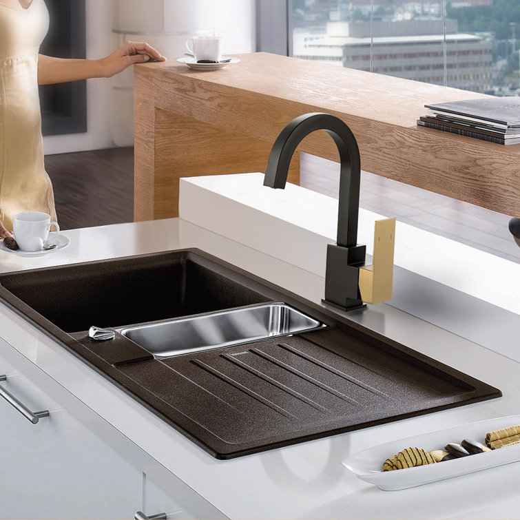 Black and Gold Stainless Steel Single Handle Bar Faucet