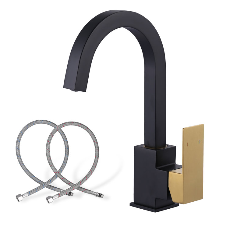 Black and Gold Stainless Steel Single Handle Bar Faucet