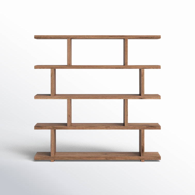 Miri Large 63'' Walnut Veneer Mid-Century Modern Bookcase